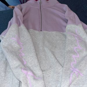 pink half zip